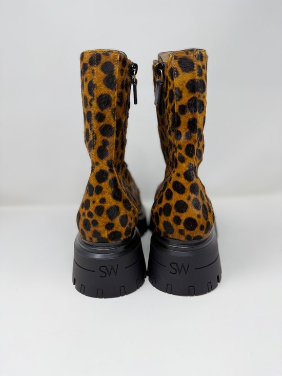 New Stuart Weitzman Bedford Sleek Genuine Calf Hair Combat Boot Sz 8 - Picture 3 of 12